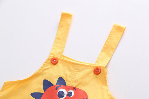 Lightweight Overalls and striped Tee Set