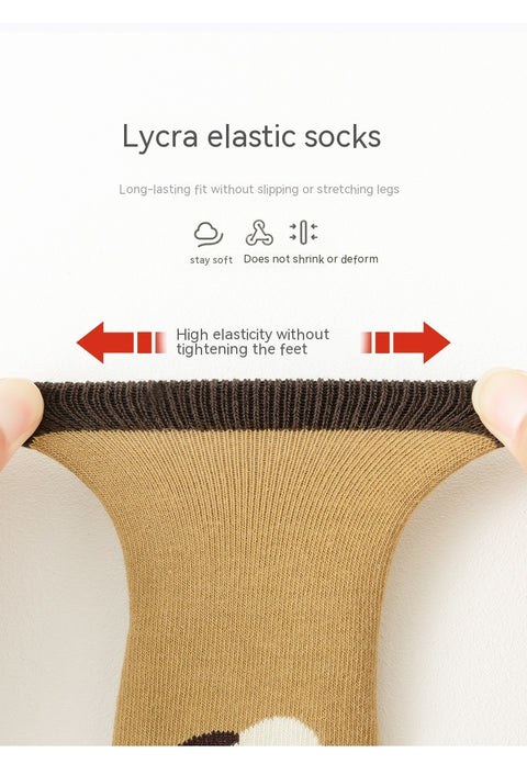 جوارب قطنية مطاطية بتصميم دب مانعة للانزلاق