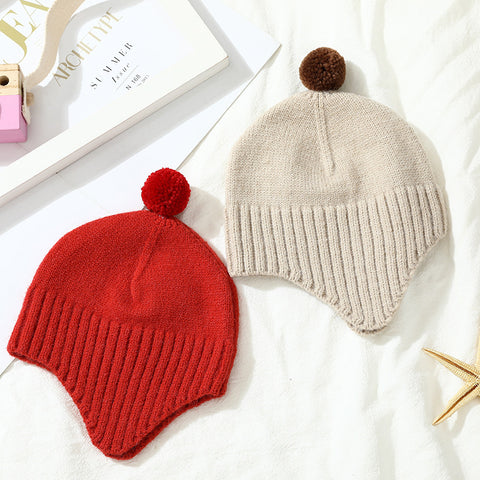 Soft 100% Wool Knit Hat with  Ear Protection