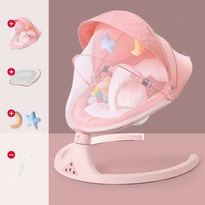 Smart Electric Baby Rocking Chair with Remote, Mosquito Net & Music