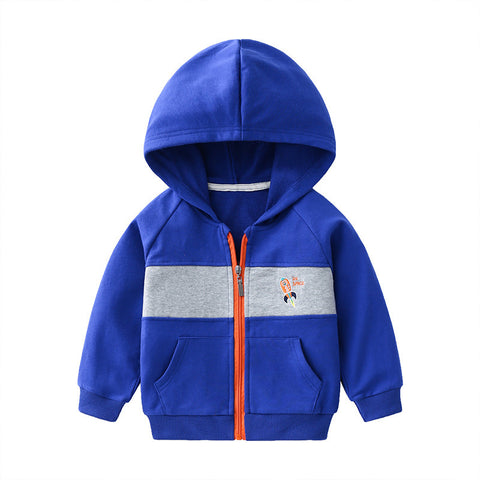 Strickjacke aus Baumwolle mit Reißverschluss und Raketenstickerei