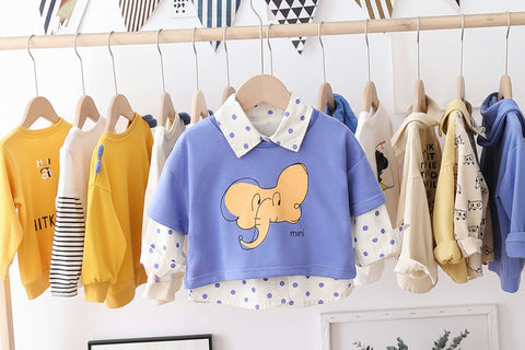 Cotton Lapel Shirt and Animal Print Sweater Set