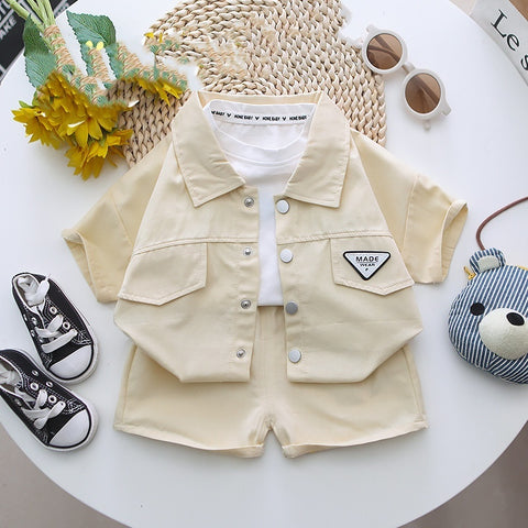 Soft Cotton Shirt and Elastic Shorts Set