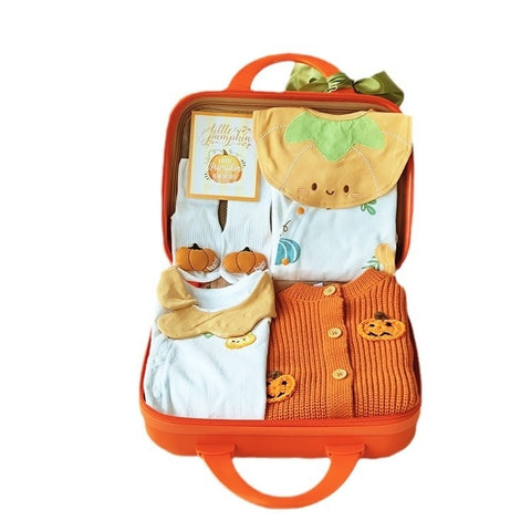 Pumpkin-themed 100% Cotton Baby Gift Suitcase