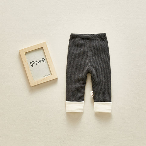 Cotton Ribbed Pants with Fleece Lining