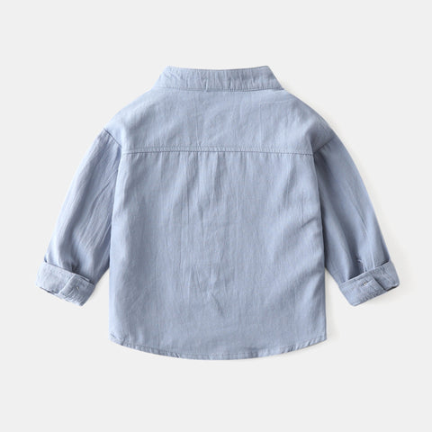 Stand Collar Cotton Shirt