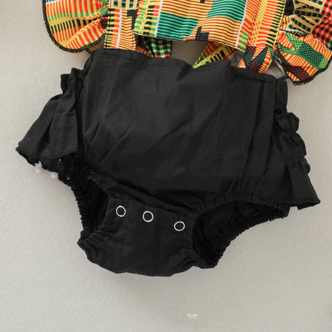 Bunter Rüschen-Strampler mit passendem Haarband