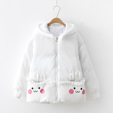 Stylish Bunny Hooded Puffer Jacket