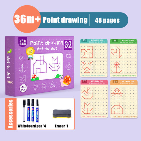 Libro di esercizi, penne per lavagna bianca e set di disegni puzzle con gomma