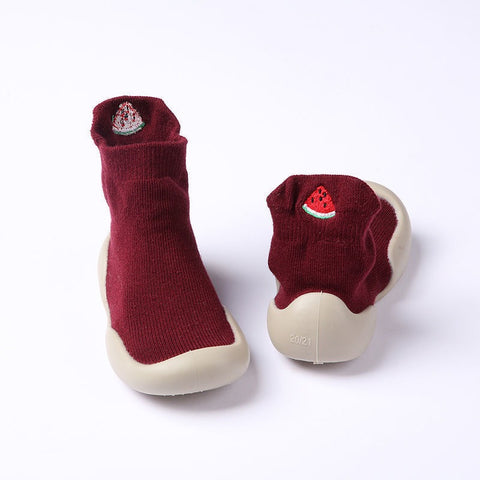 Flexible Soft knit Sock Shoes with Rubber Soles