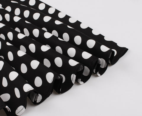 Retro Polka Dot Sleeveless Dress with Belt