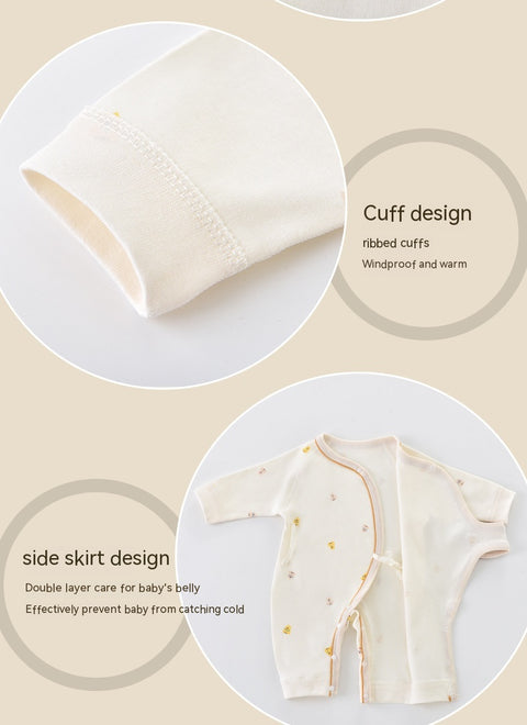 Side Snaps Soft Cotton Kimono Romper