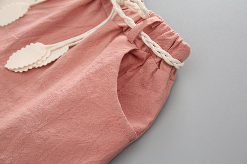 Komplet majice z grafiko lubenice in roza kratkih hlač