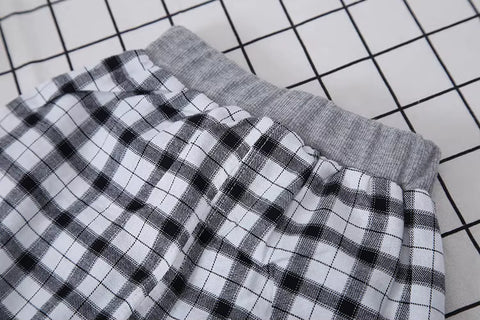 Soft Cotton Polo T-shirt and plaid Shorts Set