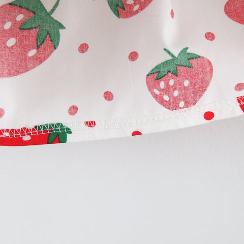 Strawberry Cotton Dress with Matching Sun Hat