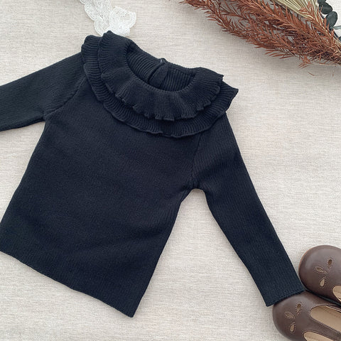 Elegant Cotton Ruffle Collar Blouse