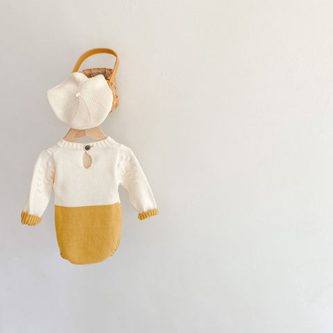 Daisy Embroidery Soft Cotton Knit Romper