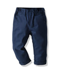 Navy blue pants on a white background