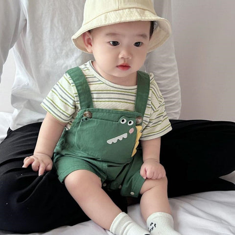 Cotton Romper Dinosaur Detail