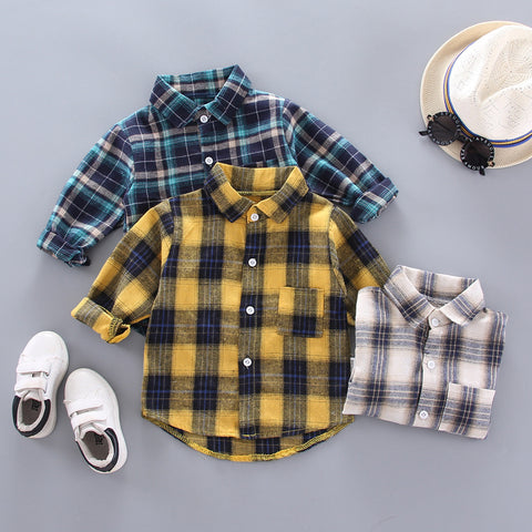 Soft Woven Flannel Cotton Plaid Shirt
