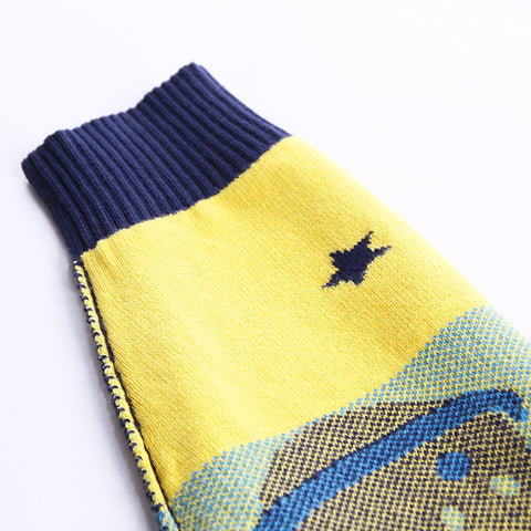 Cheerful Solar System Design Cotton Knit Sweater