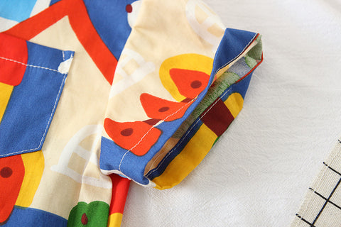 Buntes Hemd- und Shorts-Set
