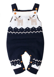 Festive knitted Romper with Reindeer Design