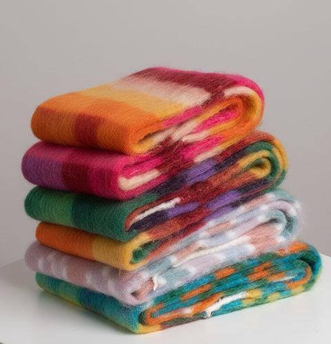 Color Blocks Striped Knit Scarf