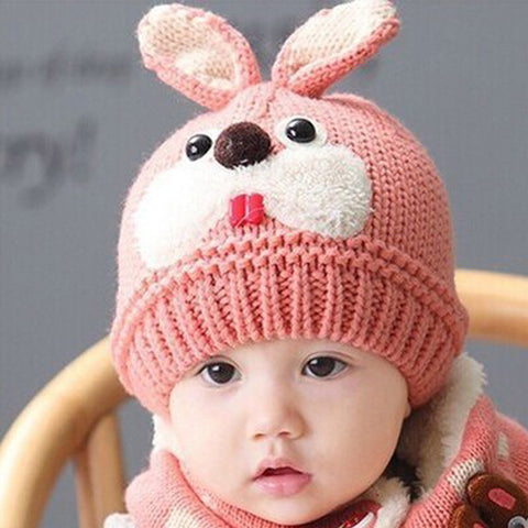 Wool knitted Bunny Hat with Scarf