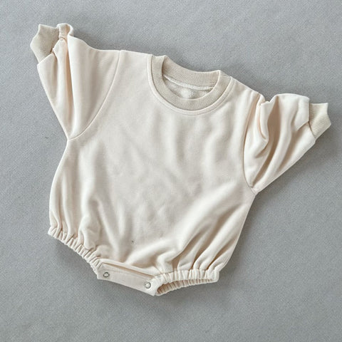 Soft Cotton Crewneck Romper