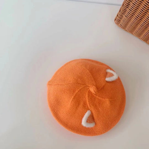 Cozy Wool Beret With Playful Ear Design