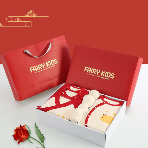 Fairy Kids Geschenkbox aus Baumwolle mit Kuhmotiv für Neugeborene
