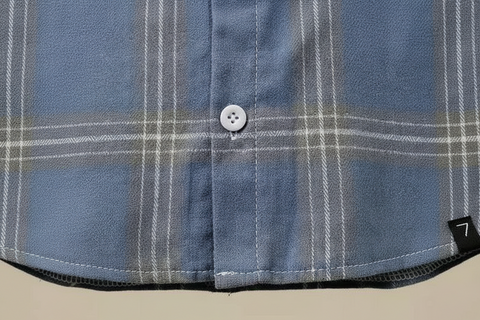 Kariertes Baumwollhemd mit Knopfleiste