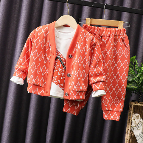 Cozy Playtime Cardigan, Tee and Elastic Pants Set