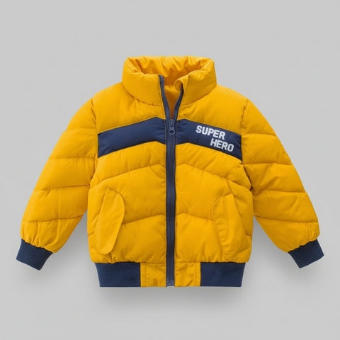 Super Hero Printed Puffer Jacket