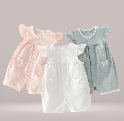 Pure Cotton Flutter Sleeve Romper