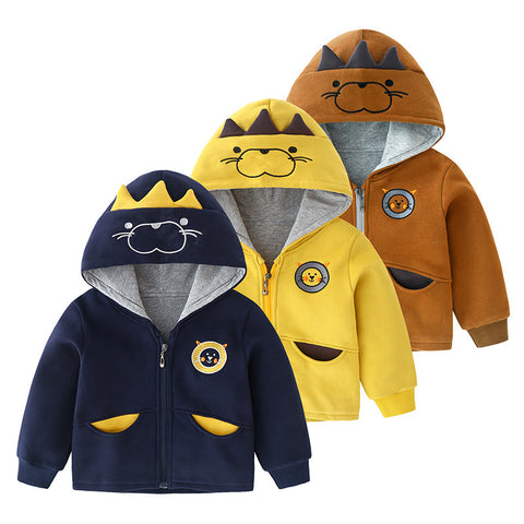 Playful Design Cotton Zip-Up Hoodie