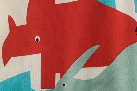 Camiseta de algodón con estampado de dinosaurios coloridos