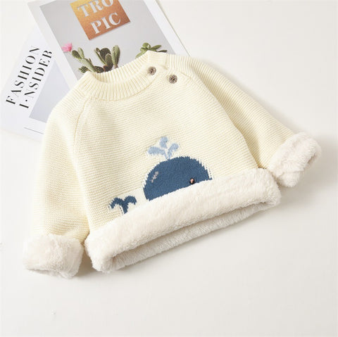 Cozy Knit Sweater Whale Embroidery Design