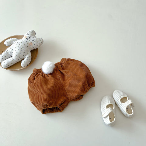 Corduroy Bloomers with Pom Pom
