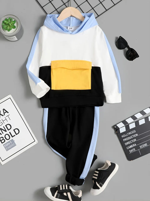 Playful Design Hoodie and Jogger Pants Set