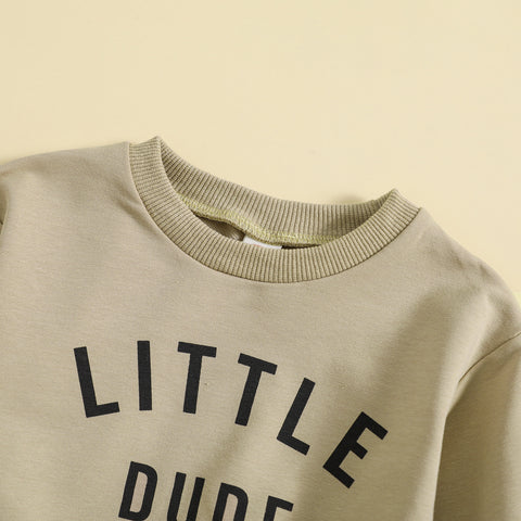 Letter Print Sweatshirt and Jogger Set