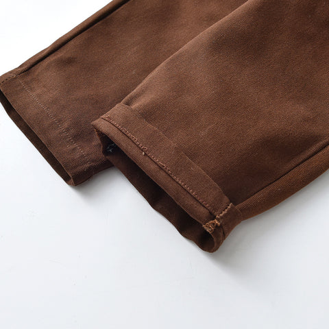 Gentleman Plaid Shirt, Suspender Pants and Bow Tie Set