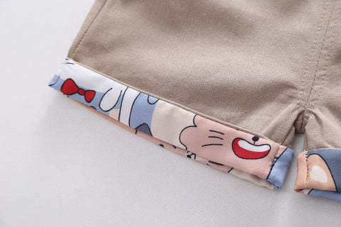 Graphic Button Shirt and Casual Shorts Set