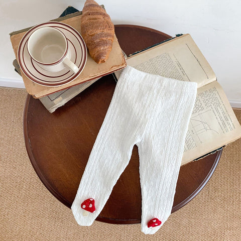 Adorabili collant in cotone con applicazione di funghi