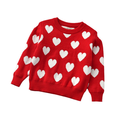 Charming Heart Design Knit Sweater