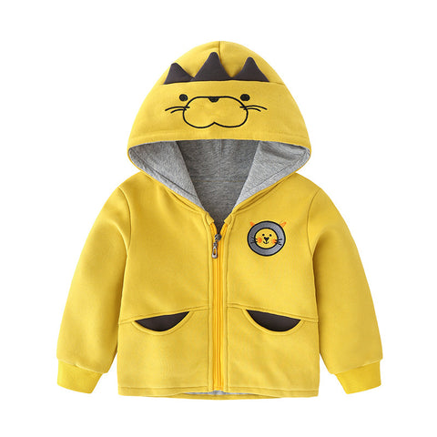 Playful Design Cotton Zip-Up Hoodie