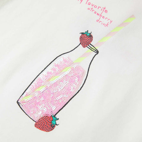 Soft Cotton T-Shirt Strawberry Drink Design