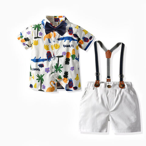 Set polo in cotone, pantaloncini e cintura