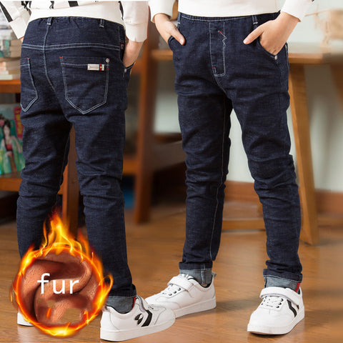 Cozy Fleece-Lined Denim Pants